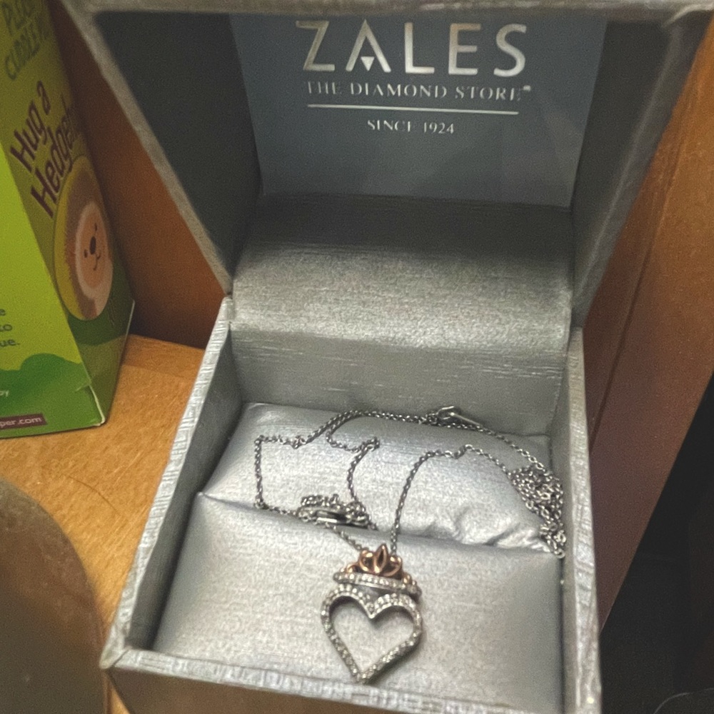 Zales 1/20 CT diamond heart necklace
